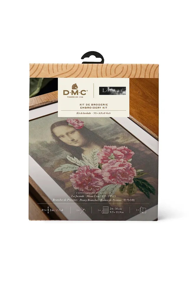 dmc-le-louvre-kit-ricamo-avanzato-gioconda-e-peonie image 1